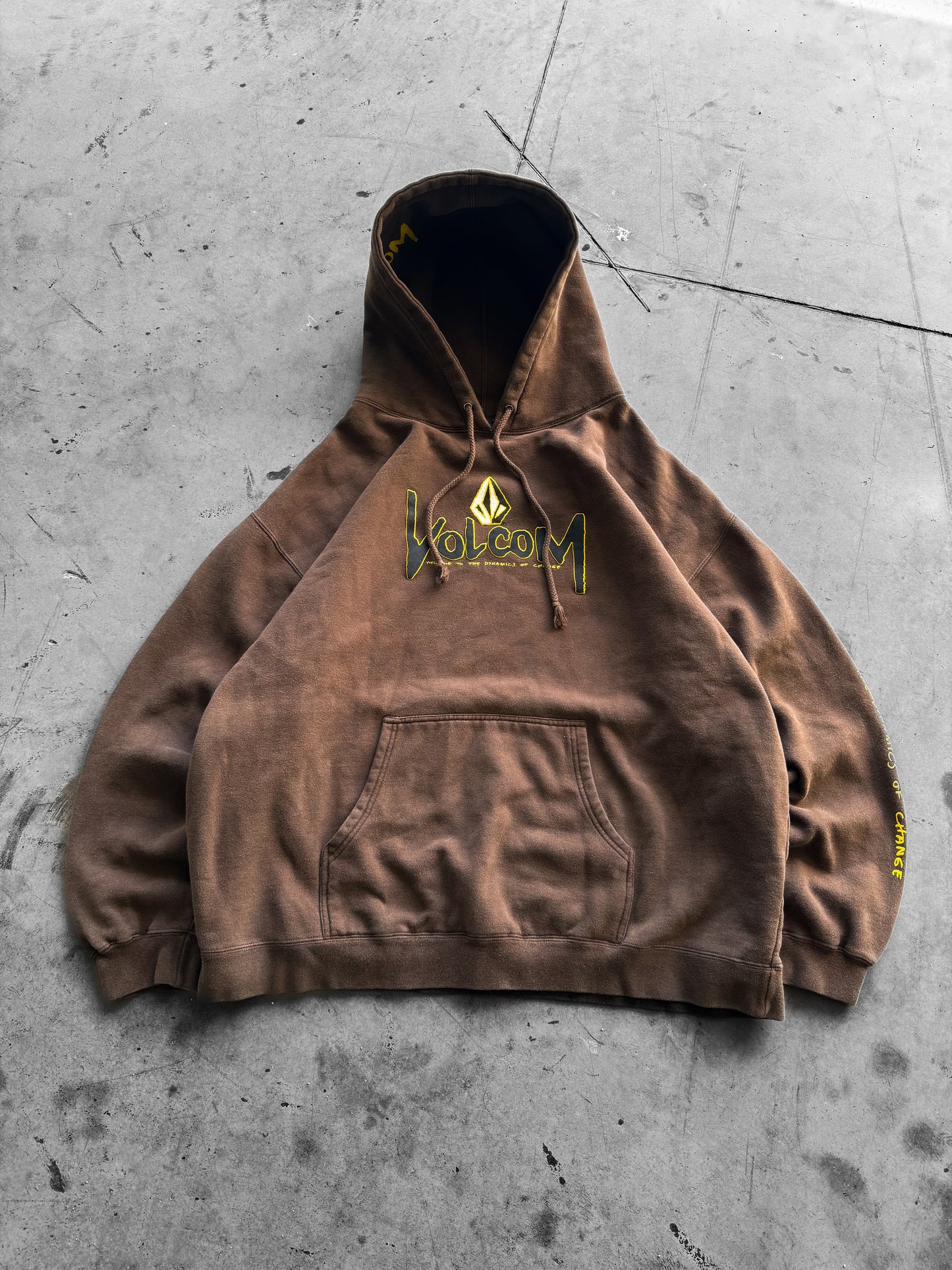 Vintage 2000s Volcom Brown Skate Y2K Hoodie ( XL )