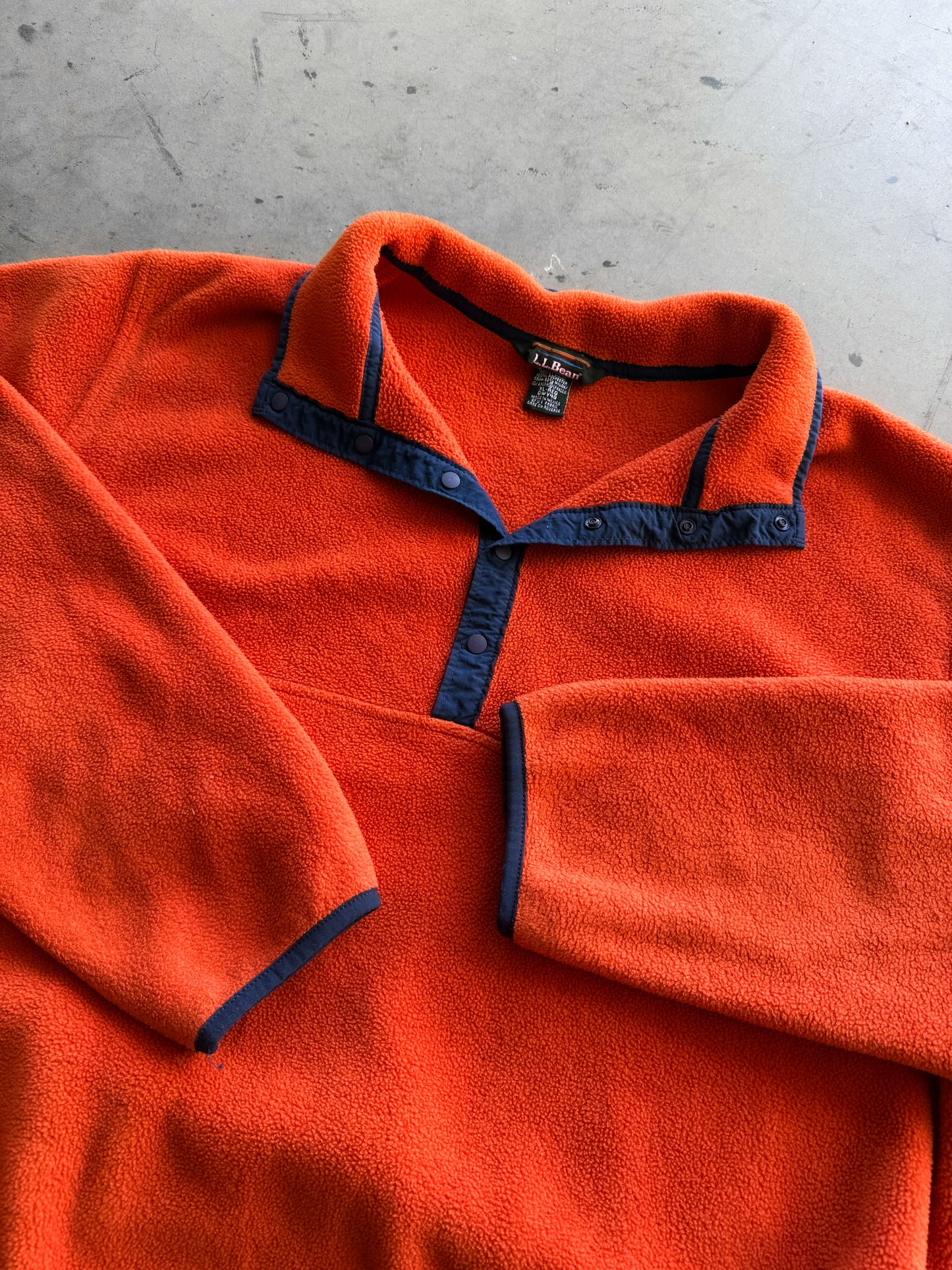 Vintage 1990s L.L.Bean Orange & Navy Fleece ( XL )