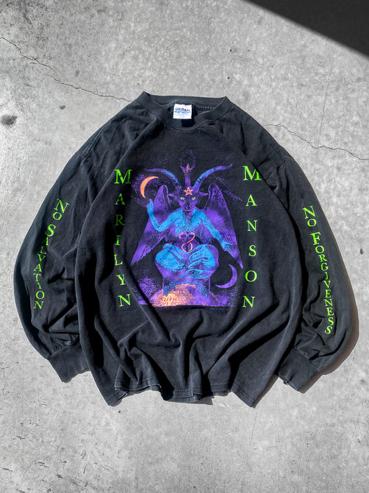 Vintage 1996 Marilyn Manson Baphomet Long Sleeve Tee ( XL )