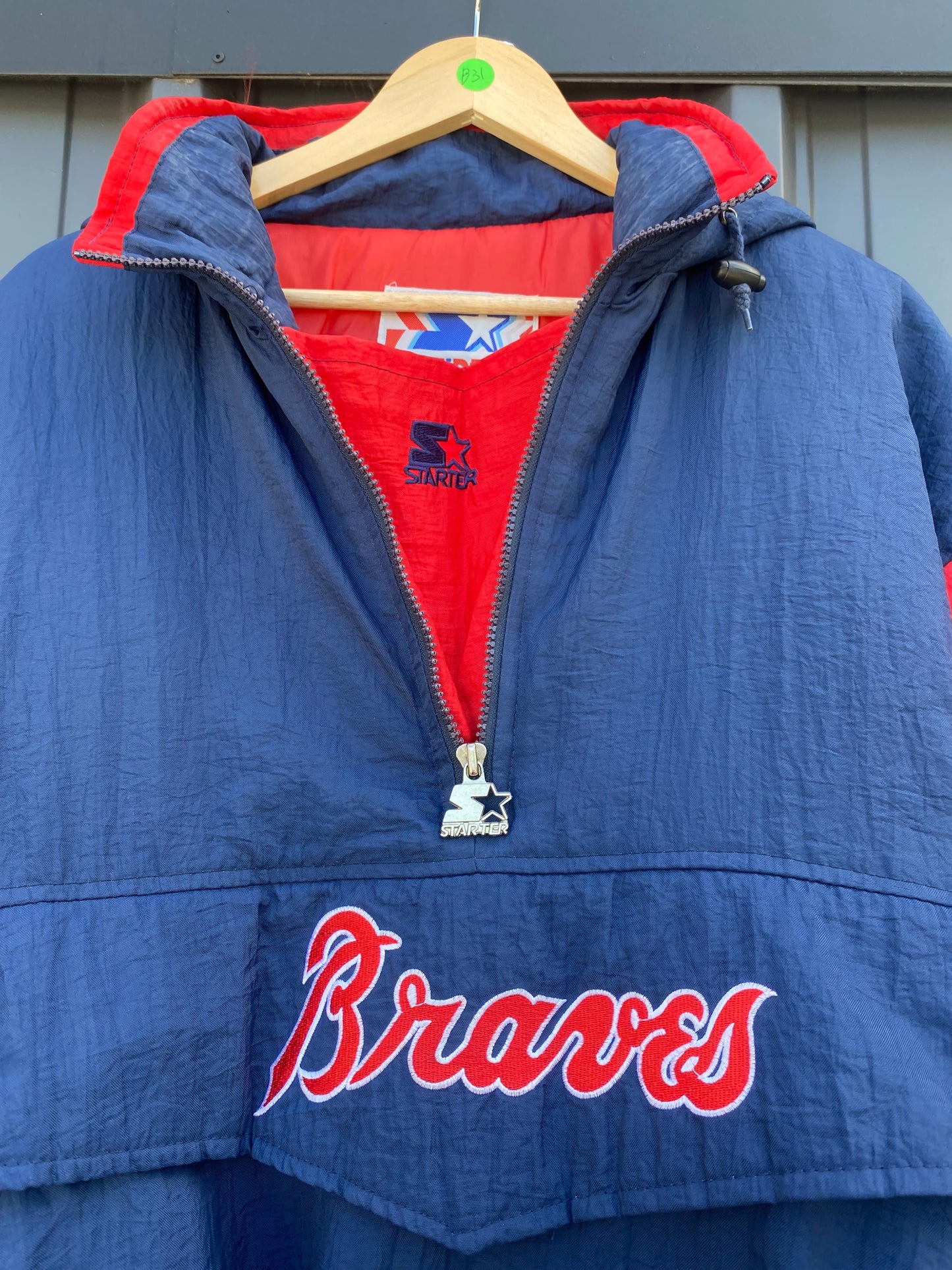 Vintage 90’s Atlanta Braves Starter Quarter Zip Jacket ( XL )