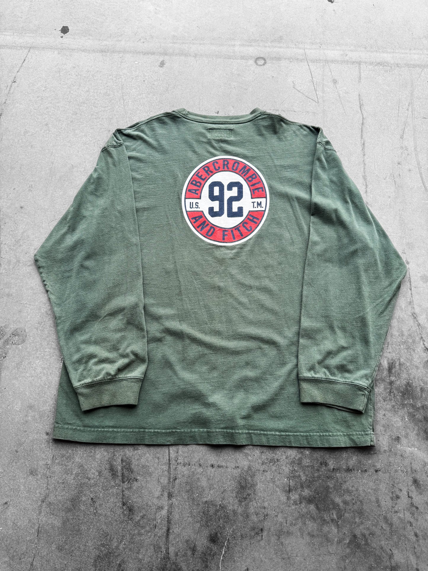 Vintage 2000s Abercrombie & Fitch Long Sleeve Green Tee ( XXL )
