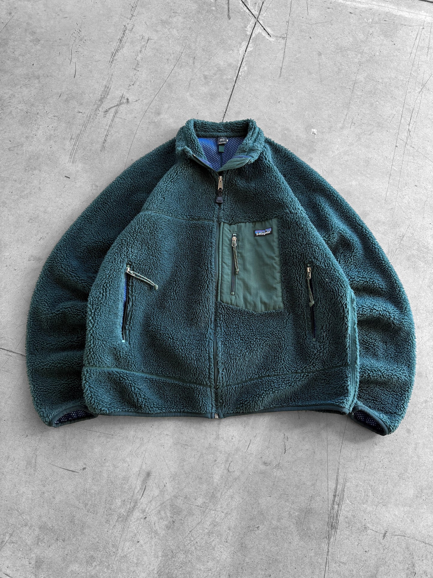 Vintage 1990s Patagonia Forest Green Deep Pile Fleece ( Large )